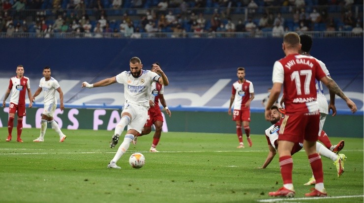 Karim, scoring against Celta Vigo. (Getty Images)