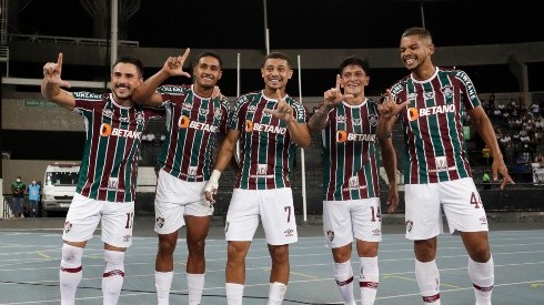 Fluminense celebrando el primer gol de Germán Cano.