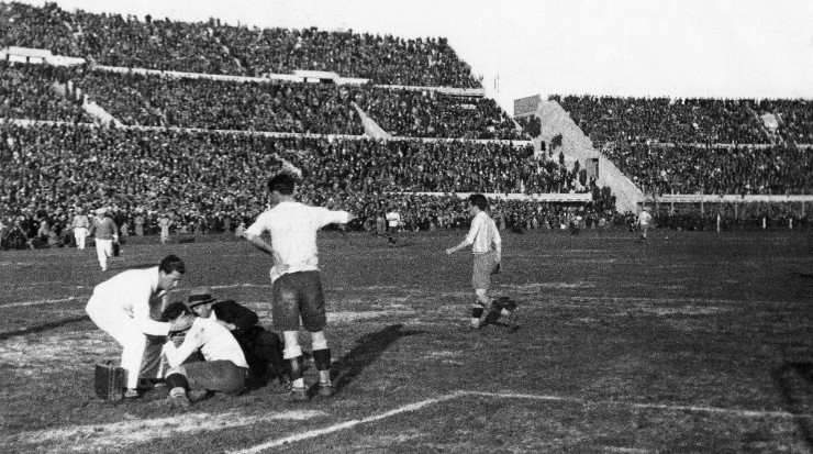 The Centenario Stadium in Montevideo in the final game of FIFA World Cup 1930 between Uruguay and Argentina. (Getty Images)