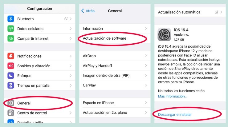 Cómo descargar la nueva actualización iOS 15.4 para iPhone