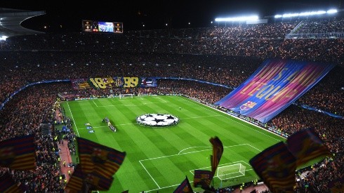 El Camp Nou vestido de gala en la Champions League.