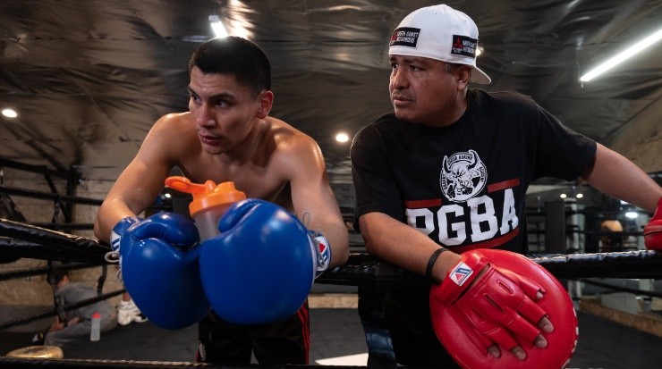 Vergil Ortiz Jr training with Robert Garcia. (Getty Images)