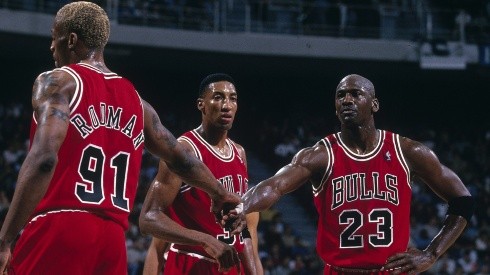 Dennis Rodman, Scottie Pippen y Michael Jordan