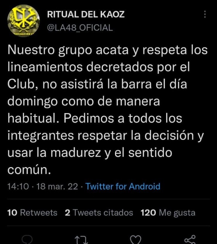 Club América: la Barra de las Águilas acata orden