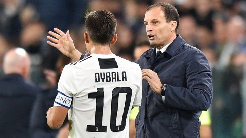 Paulo Dybala and Massimiliano Allegri of Juventus