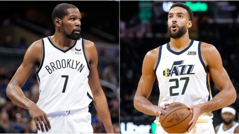 Kevin Durant of the Brooklyn Net and Rudy Gobert of the Utah Jazz