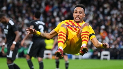 La pirueta de Aubameyang tras el gol ante Real Madrid.