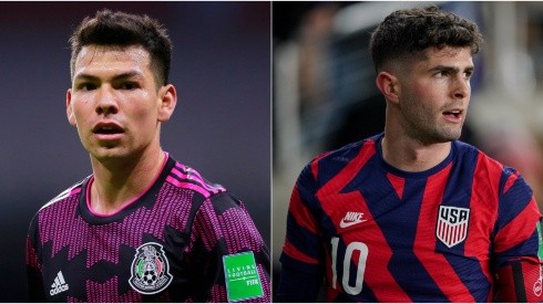 Hirving Lozano of Mexico and Christian Pulisic of the United States