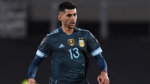 Cristian Romero in action for Argentina.