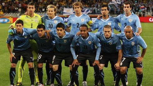 Selección de Uruguay en primer partido.