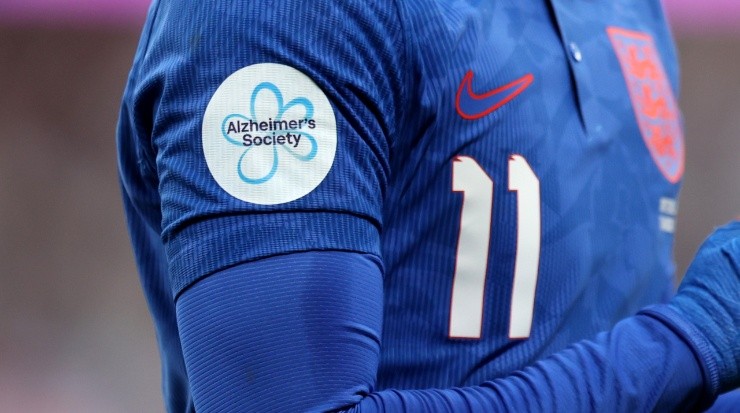A detailed view of the Alzheimer’s Society logo. (Alex Pantling/Getty Images)
