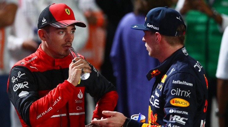 Verstappen y Leclerc, candidatos al título mundial de F1. (Getty)