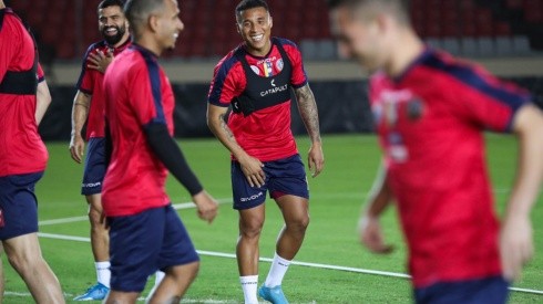 La Vinotinto entrenando previo al duelo ante Colombia.