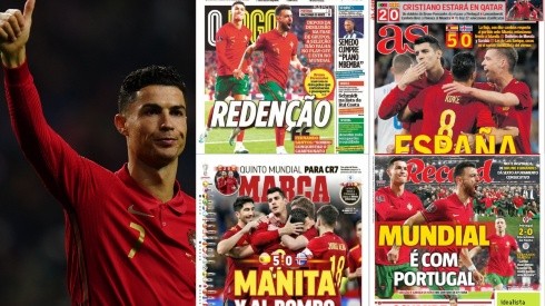 Cristiano Ronaldo y las portadas de los medios tras la clasificación a Qatar 2022.