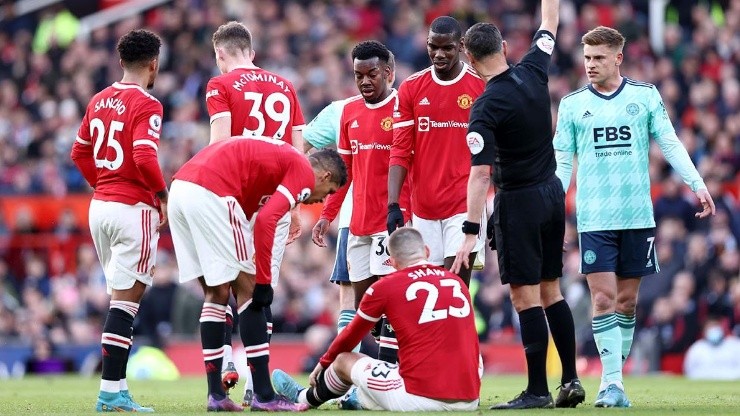 Acción de juego de United y Leicester.