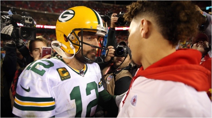 Aaron Rodgers y Patrick Mahomes (Foto: Jamie Squire | Getty Images)