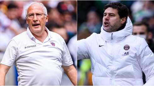 Pascal Gastien of Clermont and Mauricio Pochettino of PSG