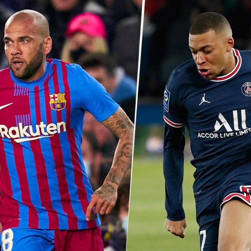 Dani Alves declaró su predilección por Kylian Mbappé para llegar a Barcelona