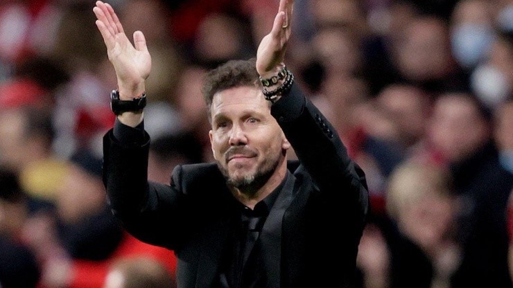 Simeone en acción durante el encuentro.