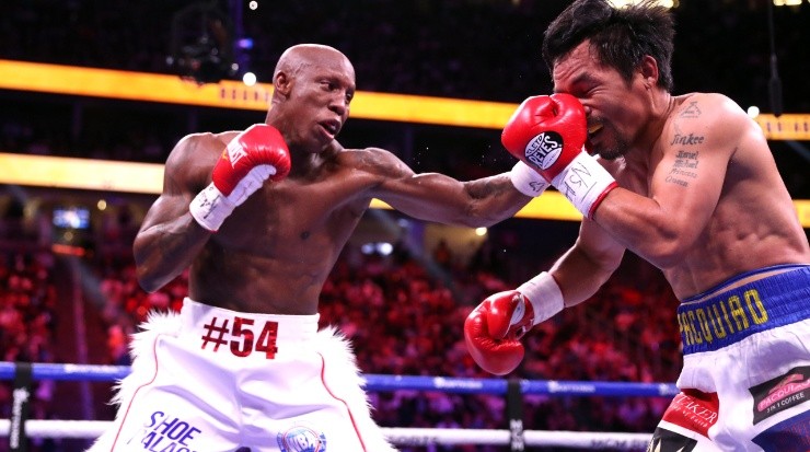 Yordenis Ugas defeated Manny Pacquiao by UD in 2021. (Steve Marcus/Getty Images)