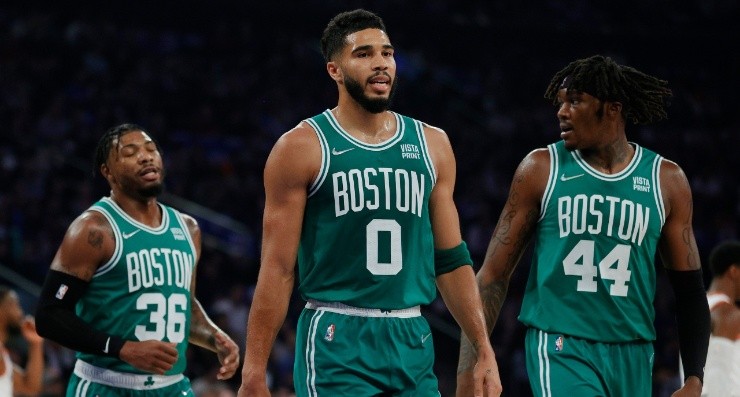 Marcus Smart (left), Jayson Tatum (middle), and Robert Williams III- Getty Images