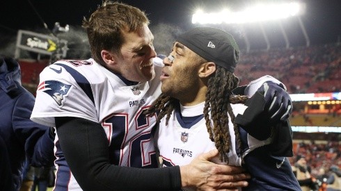 Tom Brady y Stephon Gilmore en New England Patriots