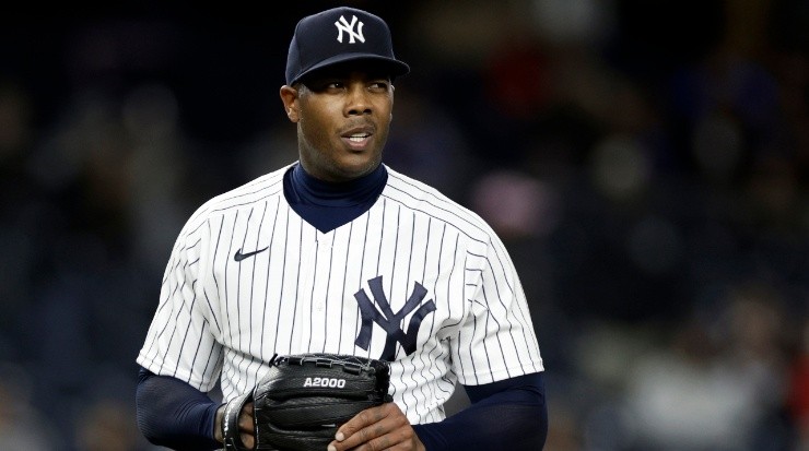 Aroldis Chapman, New York Yankees pitcher. (Adam Hunger/Getty Images)