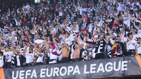 Eintracht Frankfurt fans at Camp Nou