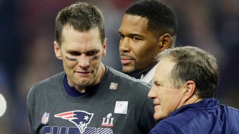 Tom Brady y Bill Belichick en el Super Bowl 2017