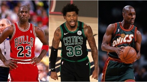 Michael Jordan, Marcus Smart y Gary Payton.