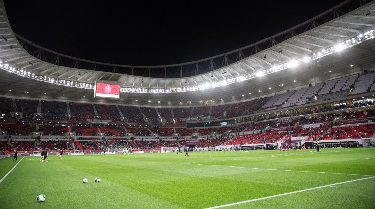 The pitch of the Ahmad Bin Ali Stadium. (Tnani Badreddine/DeFodi Images via Getty Images)