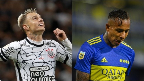 Roger Guedes of Corinthians and Sebastian Villa of Boca Juniors