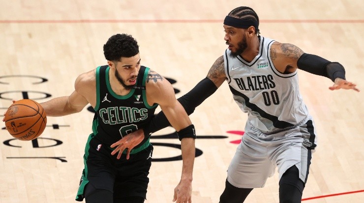 Jayson Tatum could benefit from a veteran like Anthony. (Abbie Parr/Getty Images)