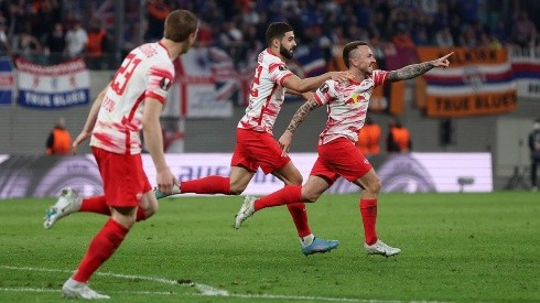 Festejo de gol de Leipzig.