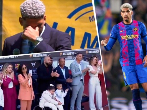 Esfuerzo y emoción: las lágrimas de Araújo por su renovación con Barcelona