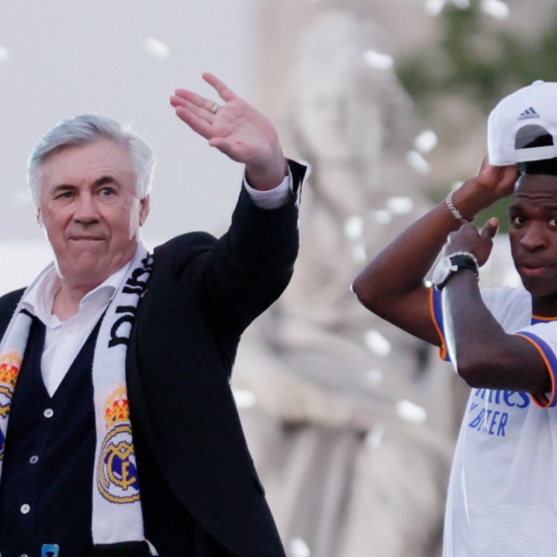 El video viral del festejo: Ancelotti bailó junto a Vinícius y Militão