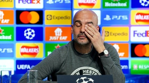 Pep Guardiola y su reacción ante las preguntas que le tocó responder.