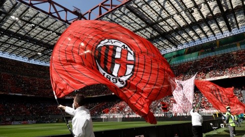 AC Milan flag during a italian soccer Serie A match