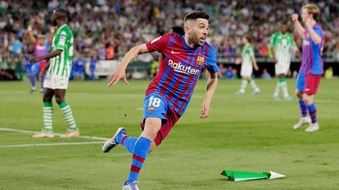 Jordi Alba en festejo de gol.