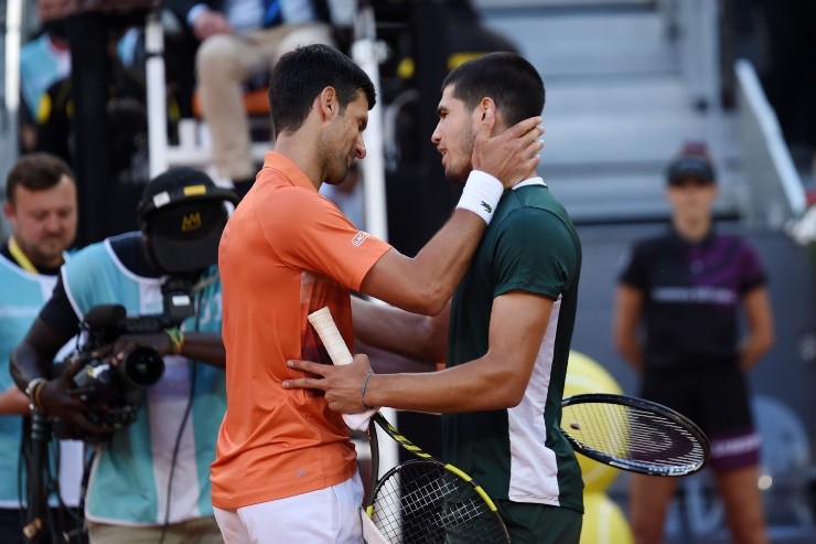 Djokovic e Alcaraz. Foto: Getty Images