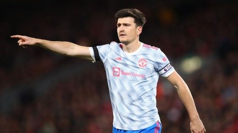 Harry Maguire en acción con Manchester United.