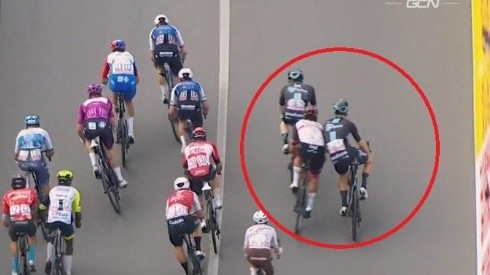 Video: Fernando Gaviria acabó a los empujones en la etapa 6 del Giro de Italia