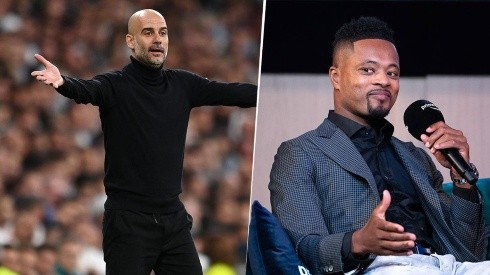 Guardiola y Evra.