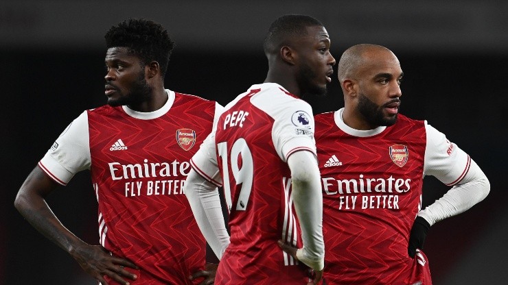 Thomas Partey, Nicolas Pépé y Alexandre Lacazette.