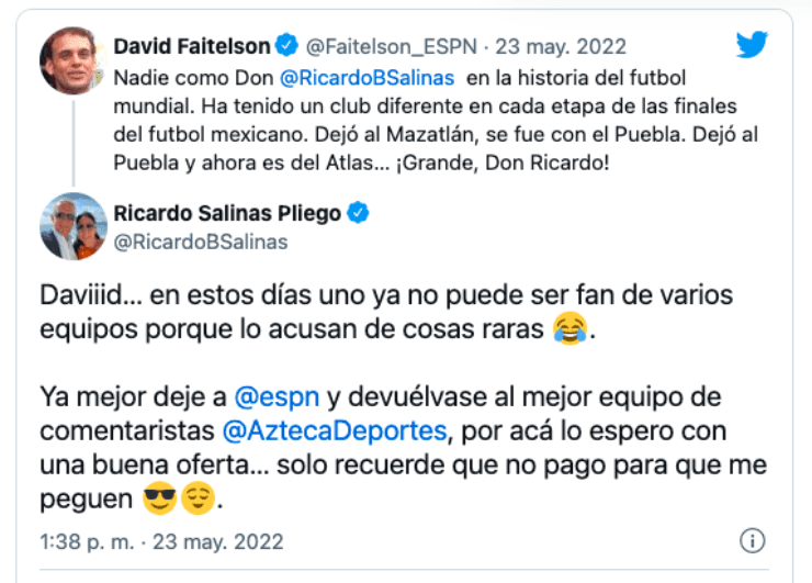 Intercambio mensajes Faitelson - Salinas