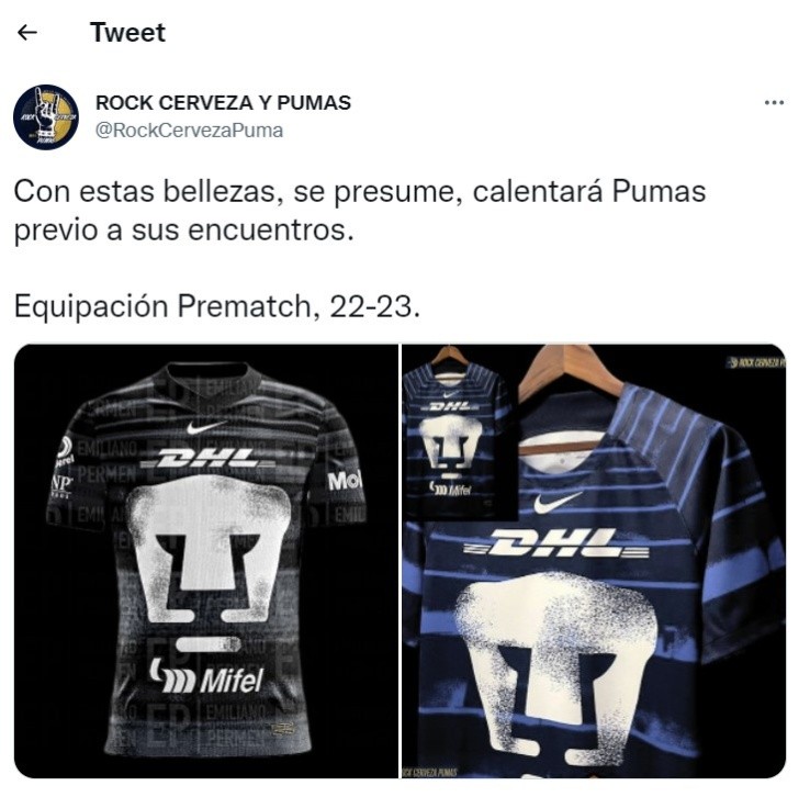 Así se vería la nueva camiseta de Pumas (@RockCervezaPuma)