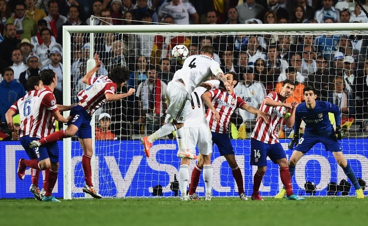 Sergio Ramos contra Atlético de Madrid en 2014 | Getty
