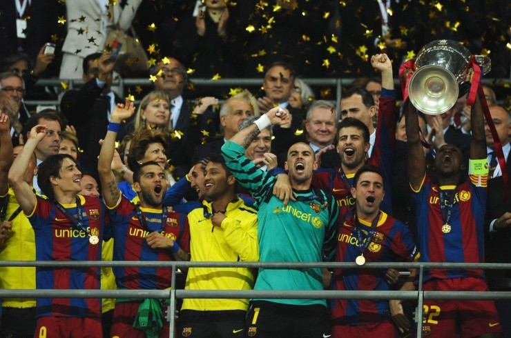 Erik Abidal levantando la Champions con el Barcelona | Getty