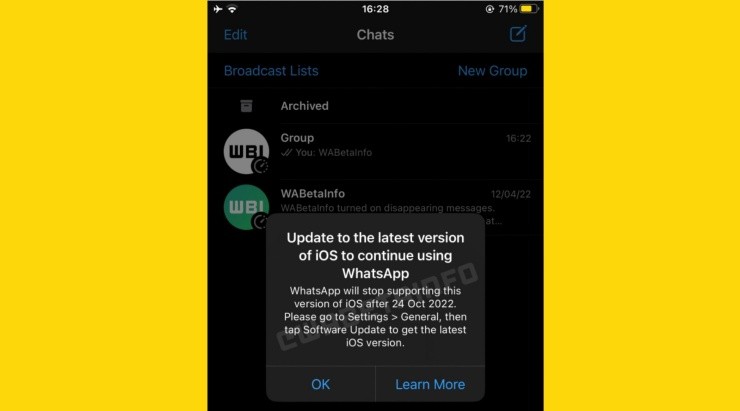 El aviso que WhatsApp está mandando a los usuarios para notificarles en qué equipos dejará de funcionar la app