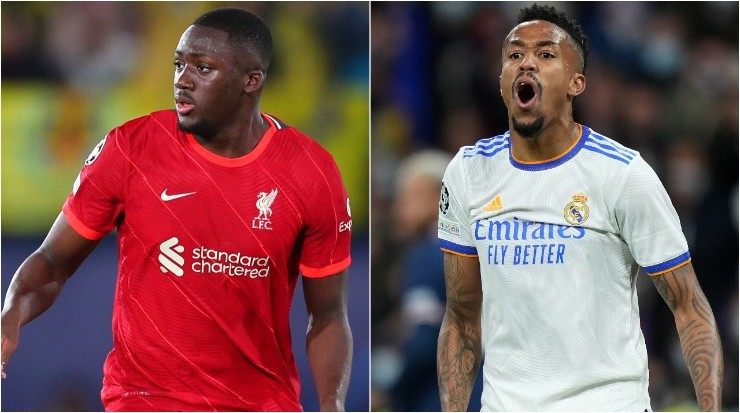 Ibrahima Konate of Liverpool and Eder Militao of Real Madrid (Getty Images).